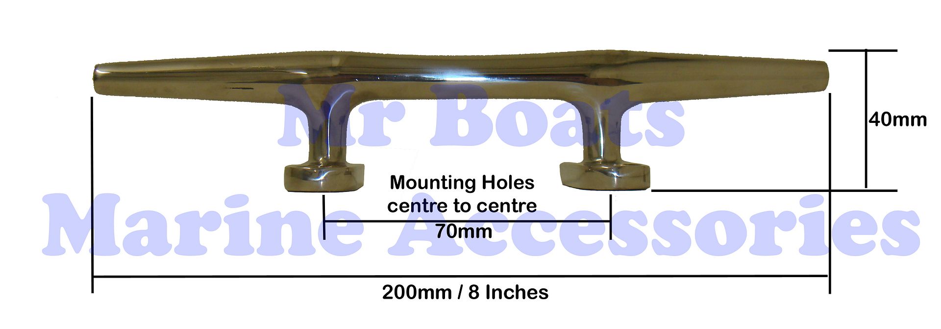 4 X 8" 200mm ★ BOAT CLEAT ★Stainless Steel Slimline HEAVY DUTY Rope Tie